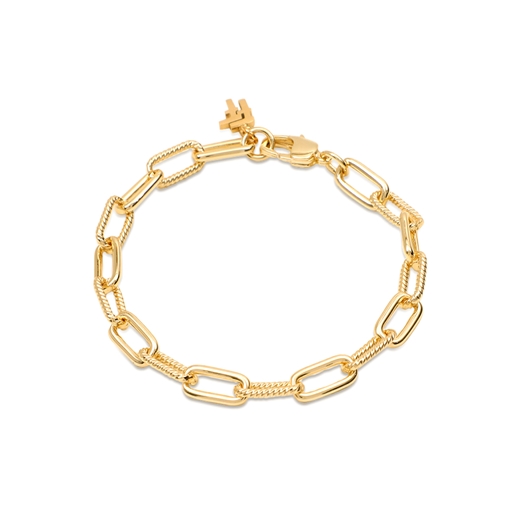 The Chain Addiction gold plated chain bracelet with rectangular links-