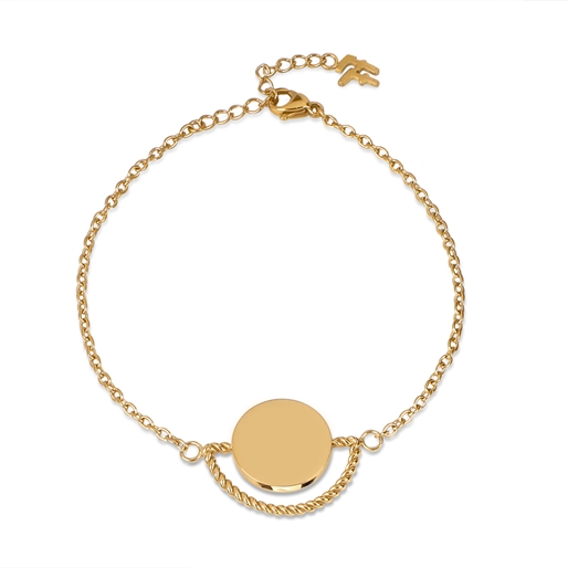 The Simple Reflection gold plated bracelet with discus motif-
