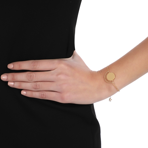 The Simple Reflection gold plated bracelet with discus motif-