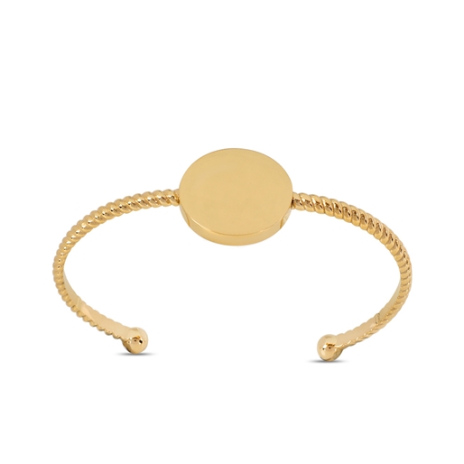 The Simple Reflection gold plated bangle with discus motif-
