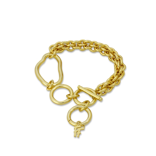 The Chain Addiction επίχρυσο χοντρό βραχιόλι με ακανόνιστο κρίκο-