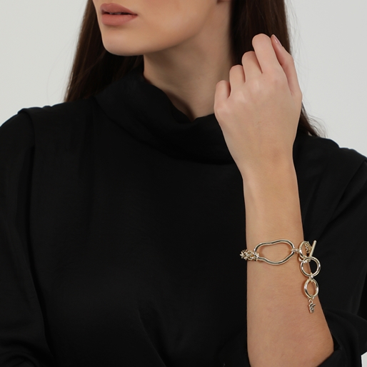 The Chain Addiction επίχρυσο χοντρό βραχιόλι με ακανόνιστο κρίκο-