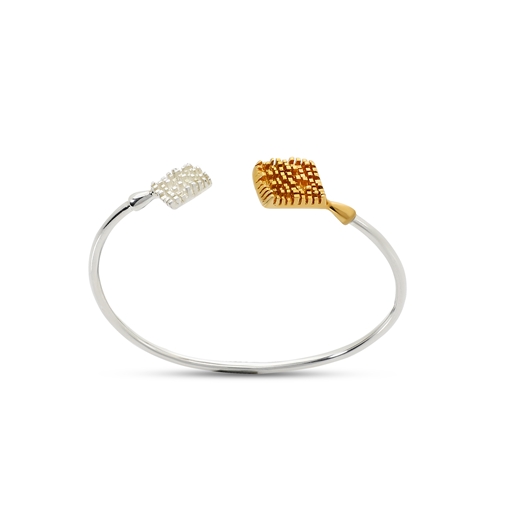 Mosaic moments silver bangle with mosaic motifs-