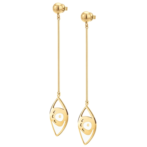 FF Talisman Yellow Gold Plated Long Earrings-