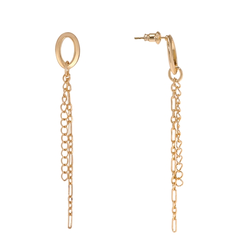The Chain Addiction gold plated long earrings with chains-