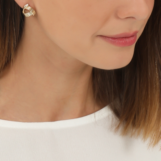 The Chain Addiction gold plated striped studs-