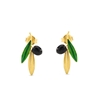 Anima Olea silver earrings with leaves and olive motif