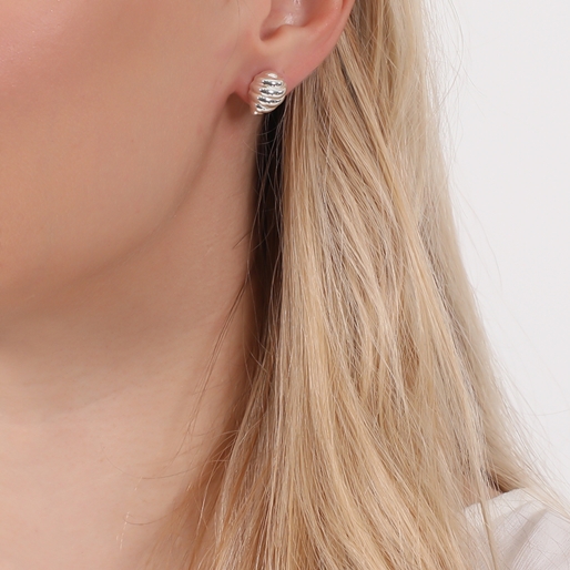 Fashionable.Me Silver Earrings with Beehive Motif-