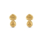 Archaics gold plated dangle earrings carved heart and drop-
