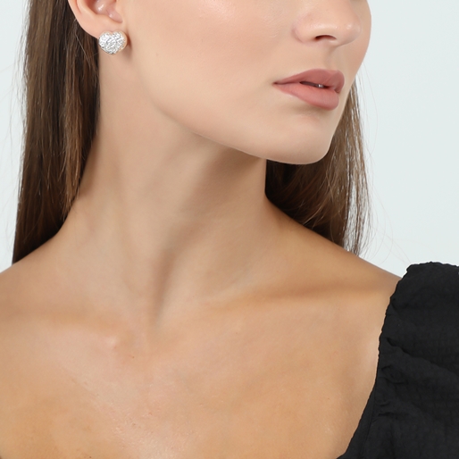 Archaics silver earrings carved heart-