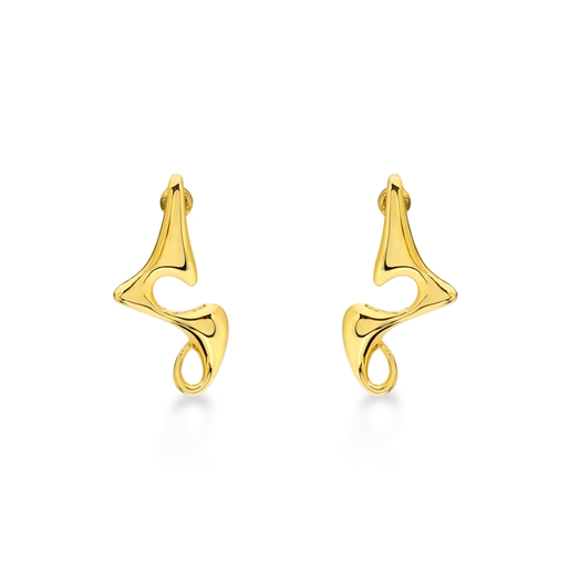 Beauty Flow large gold plated earrings-