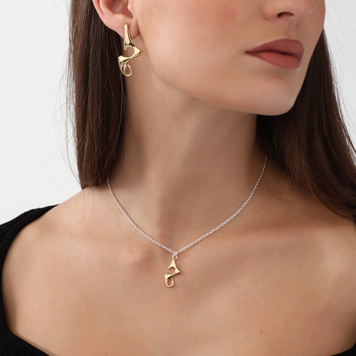 Beauty Flow large gold plated earrings-