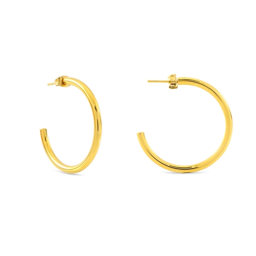 Hoops! Large Hoop Gold Plated Earrings-