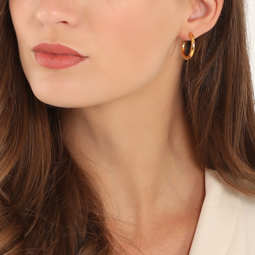 Hoops! Medium Hoop Gold Plated Earrings-
