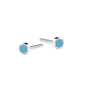 Fashionable.Me silver round studs with light blue enamel-