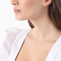 Fashionable.Me silver round studs with light blue enamel-