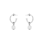 Fashionable.Me extra small silver hoops with H4H charm-
