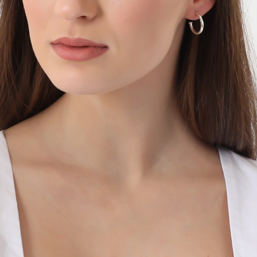 Fashionable.Me extra small silver hoops with H4H charm-