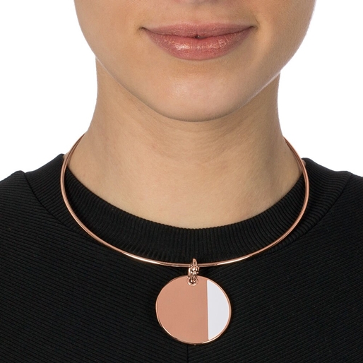 Style Candies Rose Gold Plated White Enamel Collar-