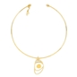 FF Talisman Yellow Gold Plated With Enamel Collar Necklace-