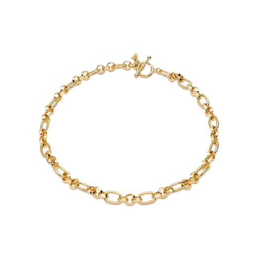 The Chain Addiction επίχρυσο κολιέ αλυσίδα με κούμπωμα μπαρέτα-