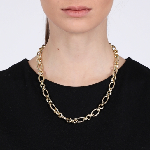 The Chain Addiction επίχρυσο κολιέ αλυσίδα με κούμπωμα μπαρέτα-