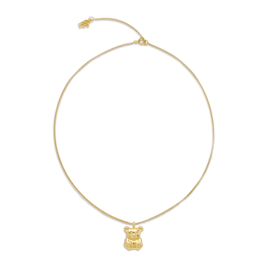 Fashionable.Me Gold Plated Chain Necklace With Small Bear Motif-