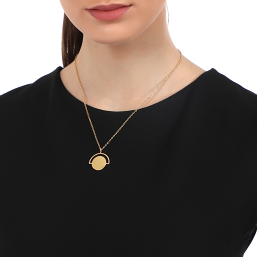 The Simple Reflection short gold plated chain necklace with discus motif-