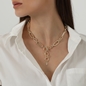 The Chain Addiction gold plated necklace with oval and round links-