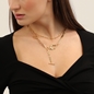 Treasure Lust gold plated double chain necklace-