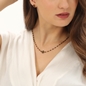 Blissful Heart4Heart short gold plated necklace black enamel and motif-