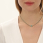 Blissful Heart4Heart short gold plated necklace turquoise enamel and motif-