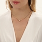Blissful Heart4Heart short gold plated necklace white enamel and motif-
