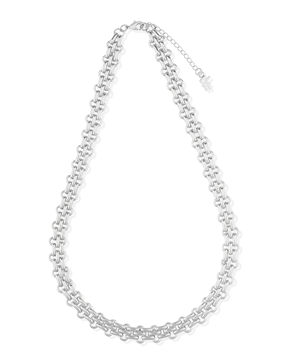 The Chain Addiction ladies silvery chain necklace with rectangular links-