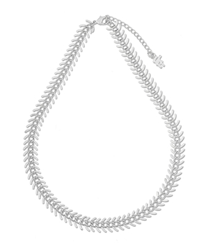 The Chain Addiction ladies silvery chain necklace with leaf design-