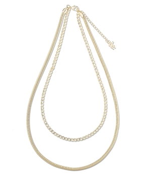 The Chain Addiction ladies gold plated necklace double chain-