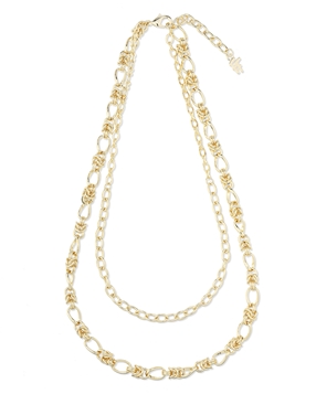 The Chain Addiction ladies gold plated necklace double chain-