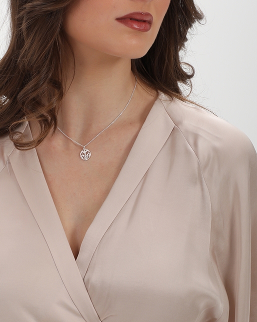 Kallos ladies silver necklace with coin motif-