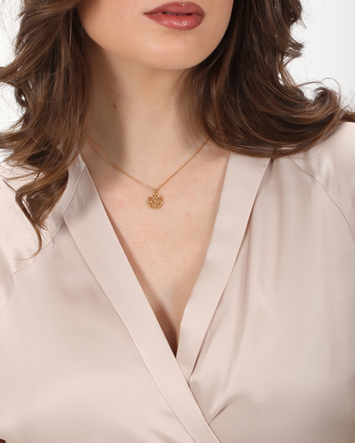 Kallos ladies gold plated necklace with coin motif-