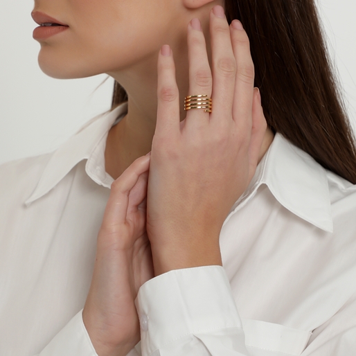 The Chain Addiction gold plated spiral ring-