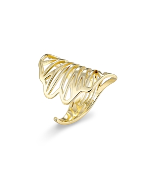 Mystic Petals γυναικείο επίχρυσο φαρδύ δαχτυλίδι-Mystic Petals ladies wide gold plated ring