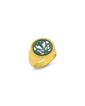 Kallos ladies gold plated bulky ring-