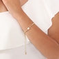 The Chain Addiction βραχιόλι αλυσίδα επίχρυση με τρεις πέρλες-