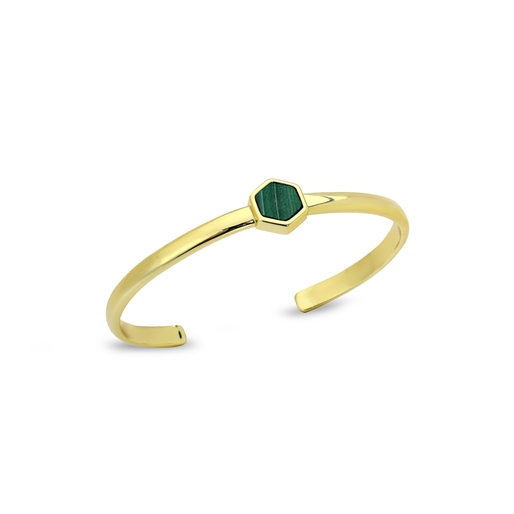 Chic Allure bangle with green hexagon stone-