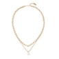 The Chain Addiction gold plated double chain necklace with pearl-