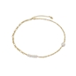 The Chain Addiction short chain gold plated necklace with pearls-