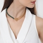 Winged Spirit short gold plated chain necklace with pearls and wing motif-