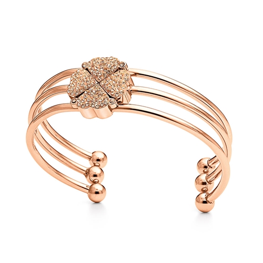 Heart4Heart Rose Gold Plated Σετ Σταθερό Βραχιόλι-