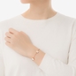 Heart4Heart Rose Gold Plated Pave Clear Crystal Stone Bracelet-