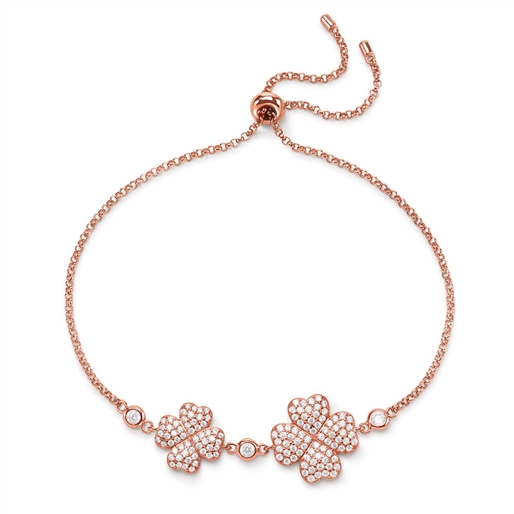 Heart4Heart Rose Gold Plated Ρυθμιζόμενο Βραχιόλι-